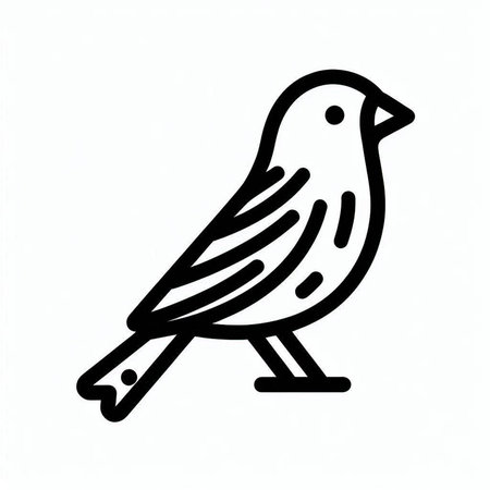 Bird doodle on white background. Hand drawn vector illustration.の写真素材