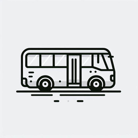 Bus line icon, vector illustration. Flat design style with long shadow.