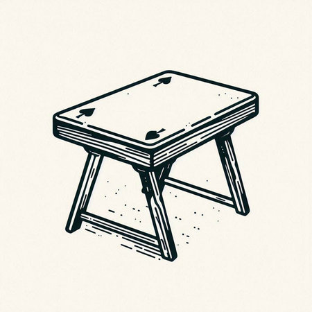 Hand drawn sketch of a stool. Vector illustration in vintage style.