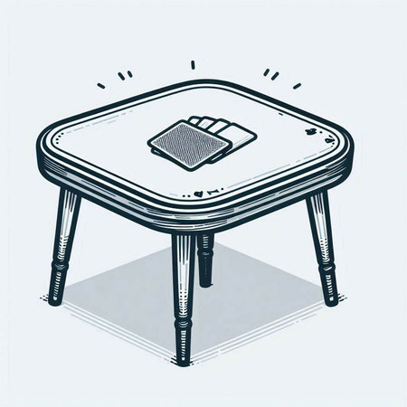 Sketch of a laptop on a table. Vector illustration.