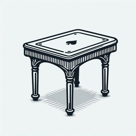 Vintage baroque table. Vector illustration in retro style.