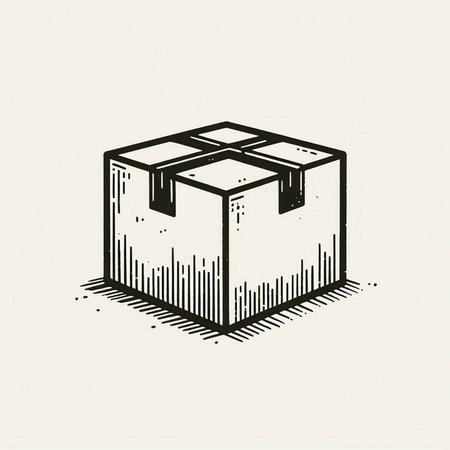 Boxes doodle icon. Vector illustration. Isolated on white background.