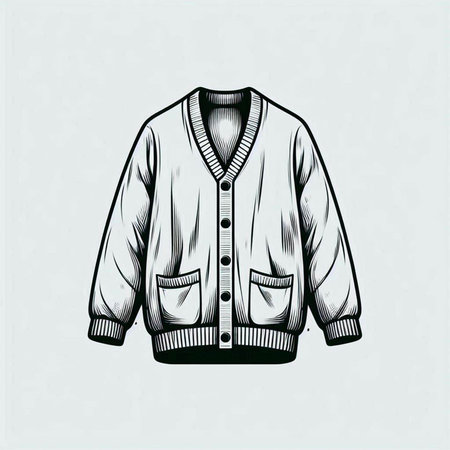 Vector illustration of a men's jacket in vintage style on a light background