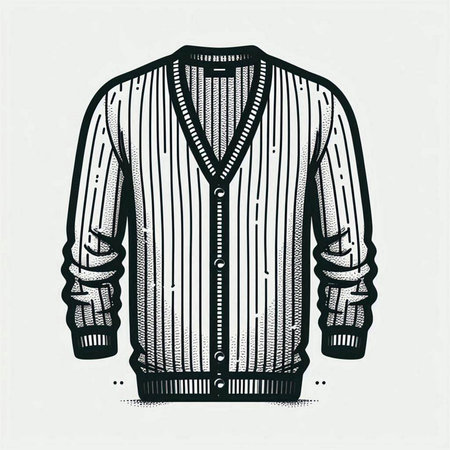 Vintage hand drawn illustration of a sweater in engraving style