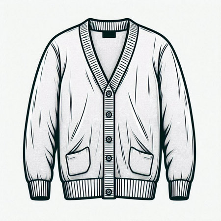 Men's jacket on a white background. Hand-drawn illustration.