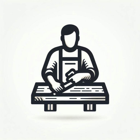 Carpenter, carpentry, woodwork icon. Vector illustrationの写真素材