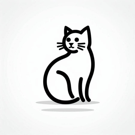 Cat icon on white background. Vector illustration. Flat design style.の写真素材