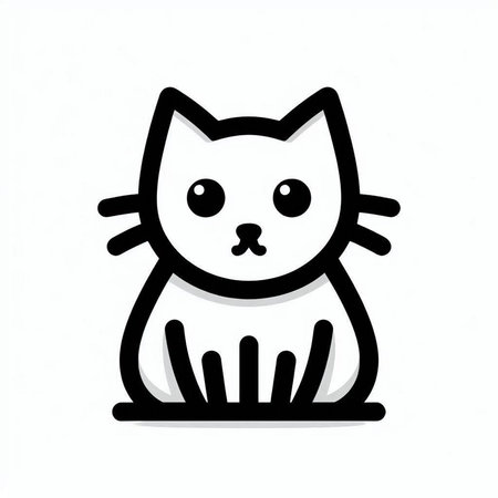Cute cat icon isolated on white background. Vector Illustration.の写真素材