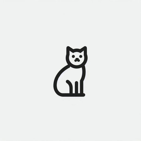 Cat icon, vector illustration. Flat design style with dark grey color.の写真素材