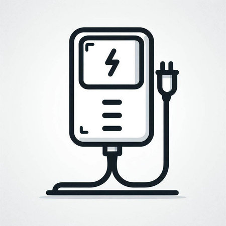 Electrical charging station icon. Vector illustration in trendy linear style.