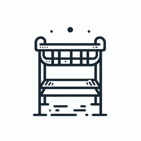 Bench line icon. Single high quality outline symbol for web design or mobile app. Thin line sign for design logo. Black outline pictogram on white backgroundの写真素材