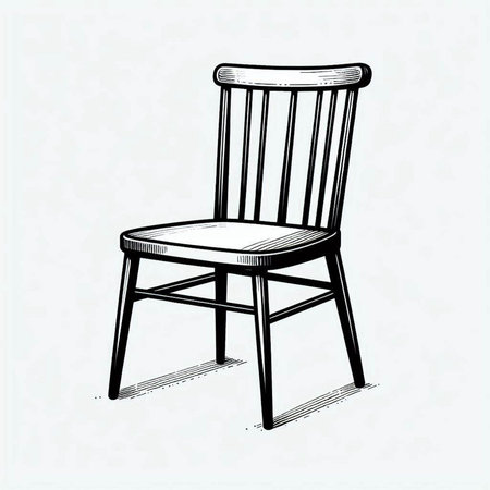 Sketch chair isolated on white background. Vector hand drawn illustration.の写真素材