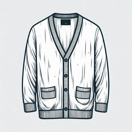Hand drawn vector illustration of jacket. Isolated on white background.