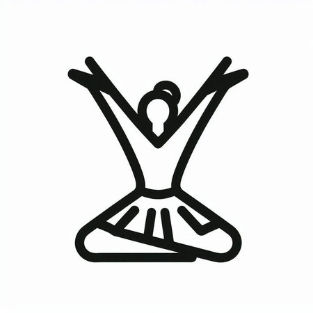 Yoga pose icon isolated on white background. Vector Illustration.