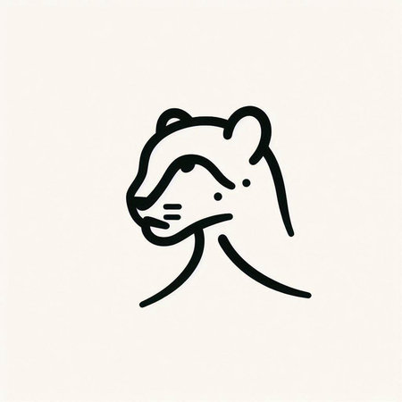 Leopard icon, vector illustration. Hand drawn sketch of tiger head.の写真素材