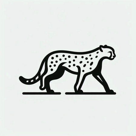 Cheetah logo. Vector illustration of a cheetah.の写真素材