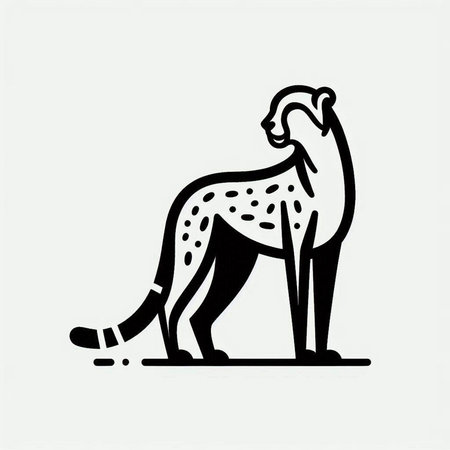 Cheetah icon on white background. Wild animal. Vector illustration.の写真素材