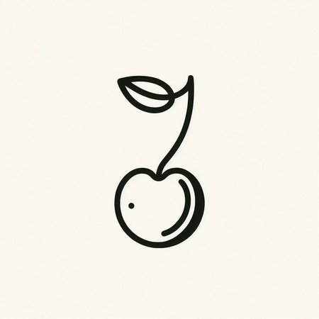 Cherry icon on white background. Vector illustration. EPS 10.の写真素材