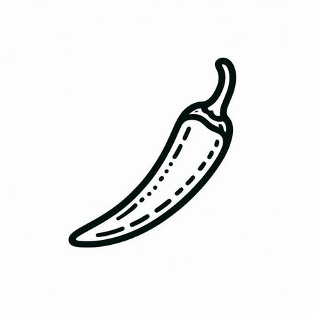 Chilli. Hand drawn sketch. Vector illustration. Isolated on white background.の写真素材
