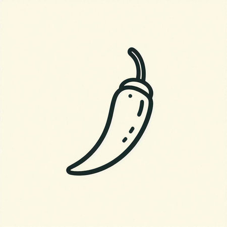 Chilli vector icon. Hot pepper illustration. Hand drawn hot chili icon.の写真素材