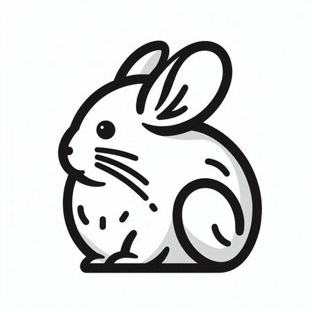 Rabbit icon. Vector illustration. Isolated on white background.