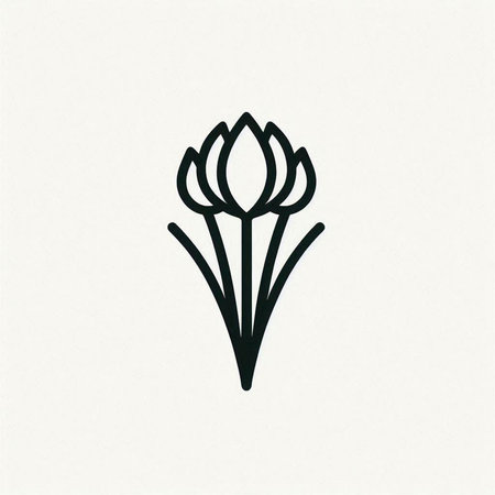 Beautiful hand drawn flower. Vector illustration. Line art style.の写真素材