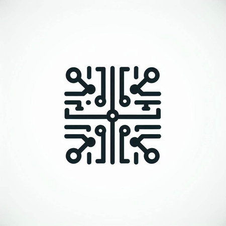 Circuit board vector icon on white background. Technology and communication concept.