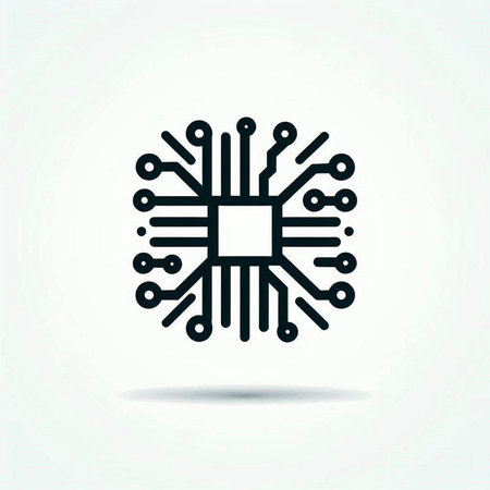 Circuit board icon. Technology symbol. Vector illustration. Eps 10