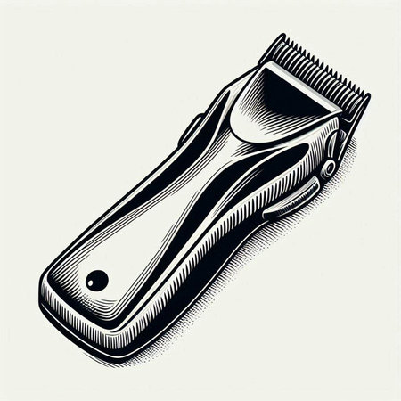 Stylized illustration of a hair clipper on a white backgroundの写真素材
