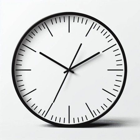 wall clock isolated on white background. 3d rendering. Computer digital drawing.