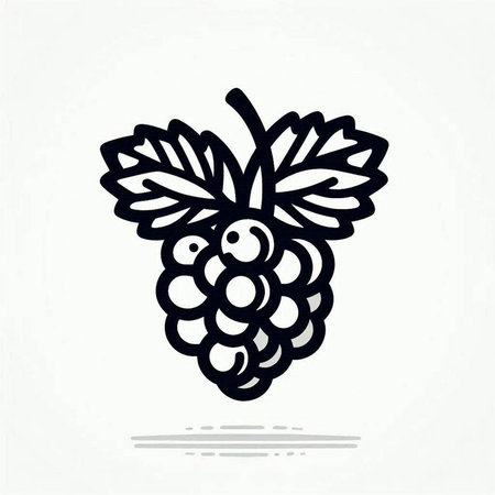 Grape icon. Vector illustration. Black and white berry.の写真素材