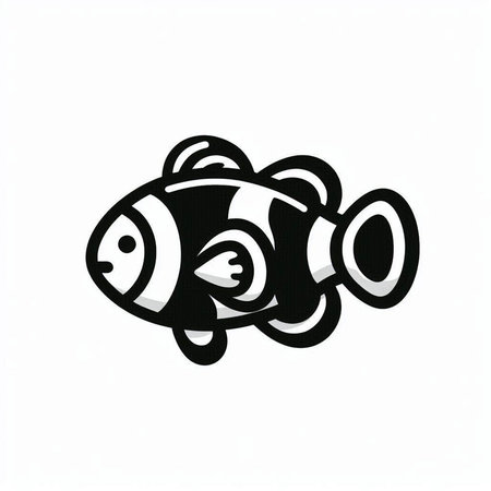 cartoon fish on a white background, vector illustration, eps