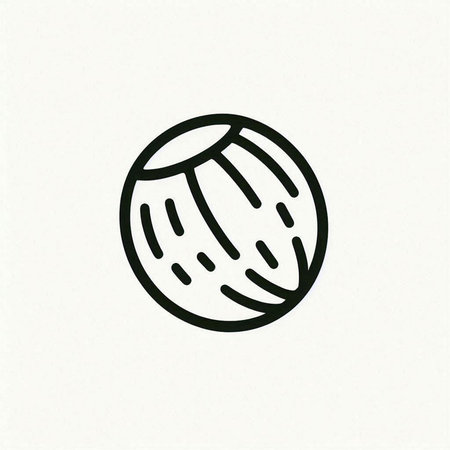 Coconut icon on white background. Vector illustration of a nut.