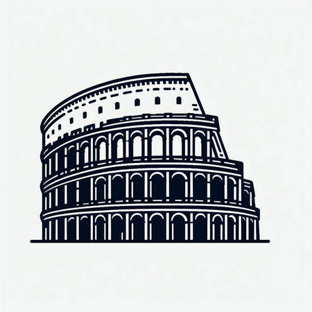 Colosseum, Rome, Italy. Hand drawn vector illustrationの写真素材