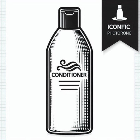 Cosmetic bottle design template. Black and white vector illustration on a white background.