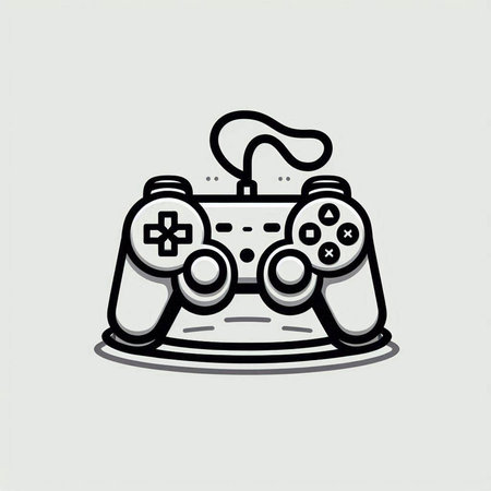 video game controller icon in line art style isolated on white background vector illustration