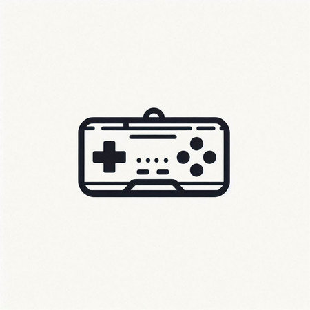 game controller icon in line style on white background. vector illustration.
