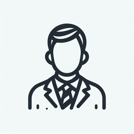 Businessman icon, thin line vector illustration, eps 10.