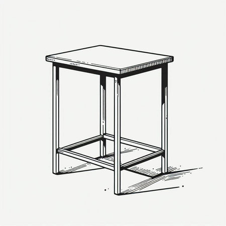 Table. Vector illustration in sketch style. Isolated on white background.