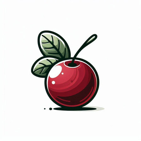 Cherry vector illustration. Isolated cherry on a white background.