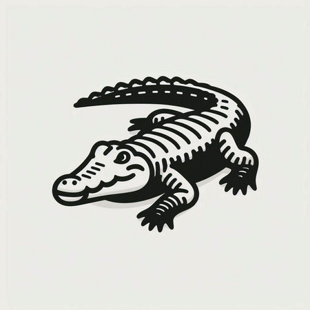 Crocodile logo design. Cute crocodile vector illustration.の写真素材