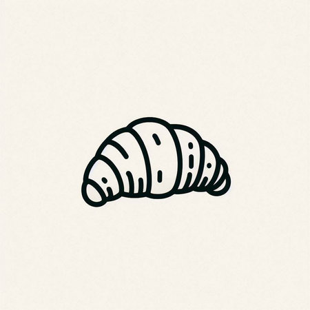 Croissant doodle icon. Hand drawn vector illustration.の写真素材