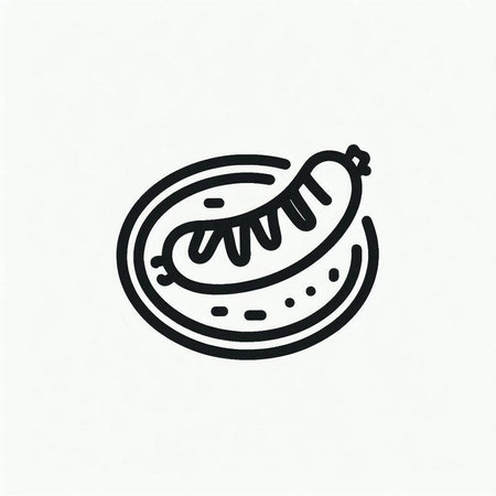 Sausage icon. Vector illustration of a sausage on a white background.の写真素材