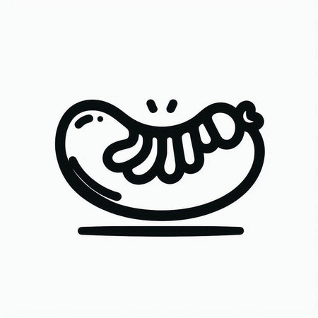 Sausage icon isolated on white background. Vector hand drawn illustrationの写真素材