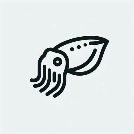 Octopus icon. Seafood symbol. Vector illustration in outline style