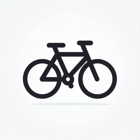 Bicycle icon, vector illustration. Flat design style. Black silhouette.の写真素材