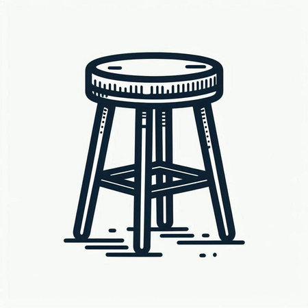Stool stool icon. Vector illustration in black and white colors.の写真素材