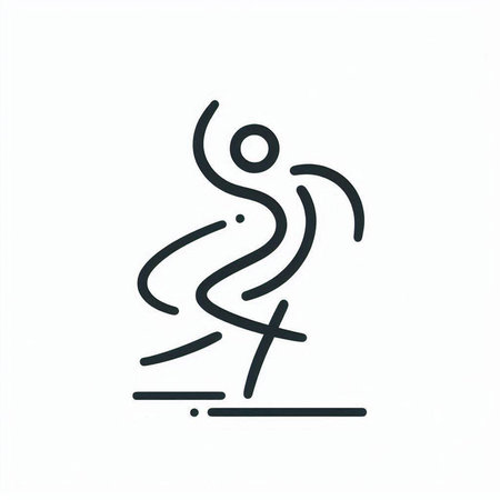 Athletic man vector line icon. Outline sign.の写真素材