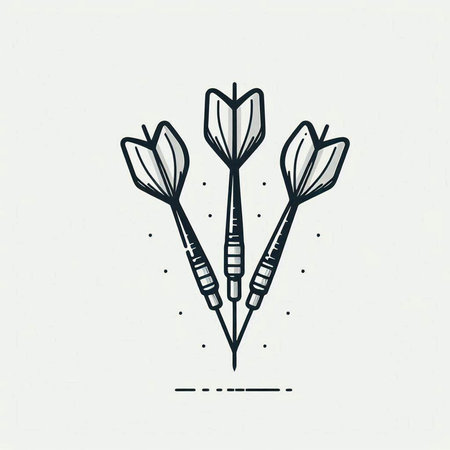 Darts arrows in line art style. Vector illustration for your design