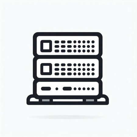server icon, data center symbol, vector illustration, line design.